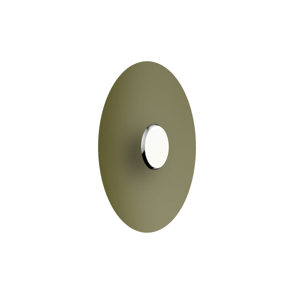 SKY Dome LED Flush Mount Ceiling Light in Polished Aluminum Matte Moss (Medium).