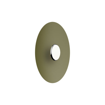 SKY Dome LED Flush Mount Ceiling Light in Polished Aluminum Matte Moss (Medium).