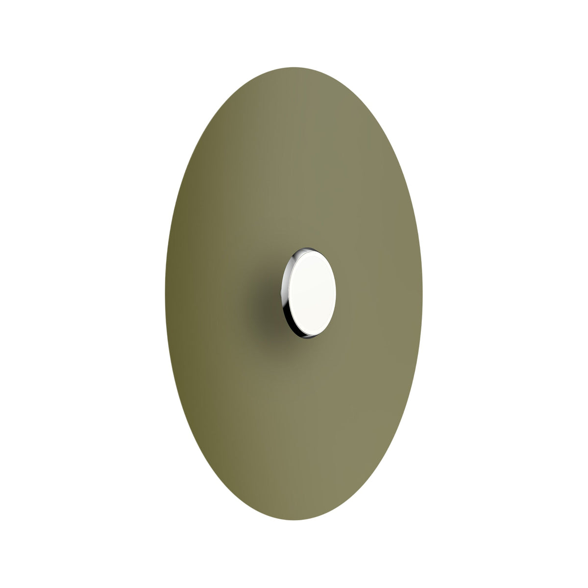 SKY Dome LED Flush Mount Ceiling Light in Polished Aluminum Matte Moss (Large).