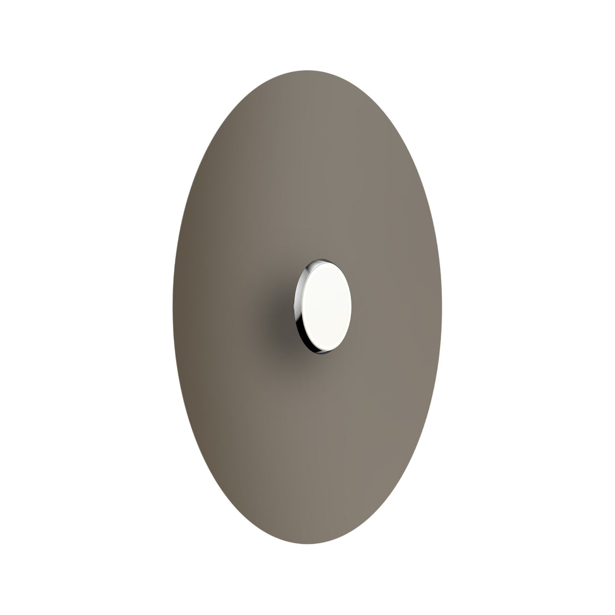 SKY Dome LED Flush Mount Ceiling Light in Polished Aluminum Matte Taupe (Large).