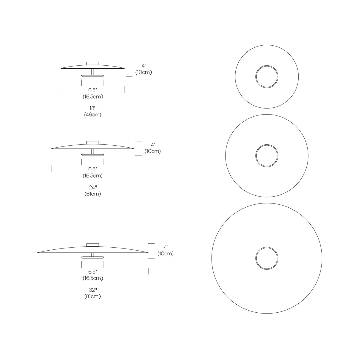 SKY Dome LED Flush Mount Ceiling Light - line drawing.