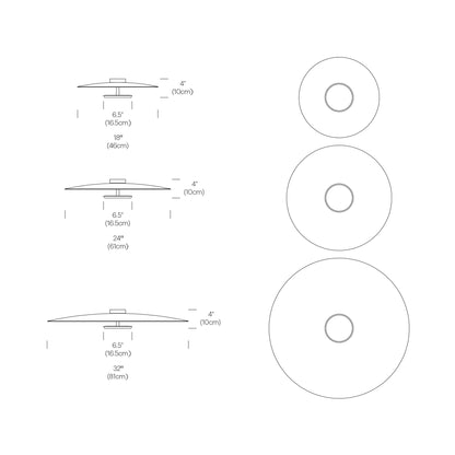 SKY Dome LED Flush Mount Ceiling Light - line drawing.
