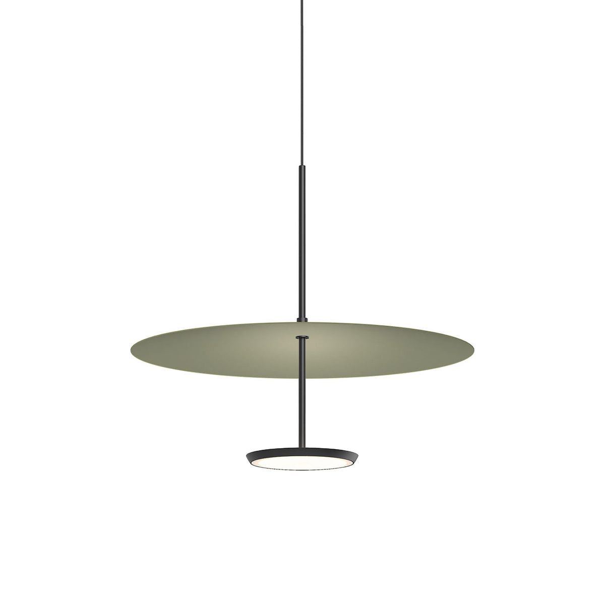 Sky Dome LED Pendant Light in Matte Black Matte Moss (Small).