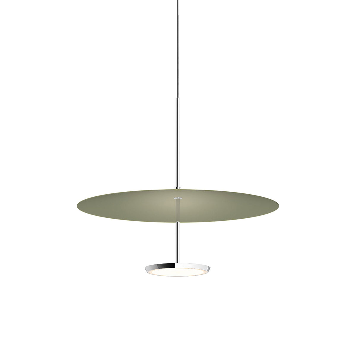 Sky Dome LED Pendant Light in Polished Aluminum Matte Moss (Small).