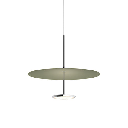 Sky Dome LED Pendant Light in Polished Aluminum Matte Moss (Small).