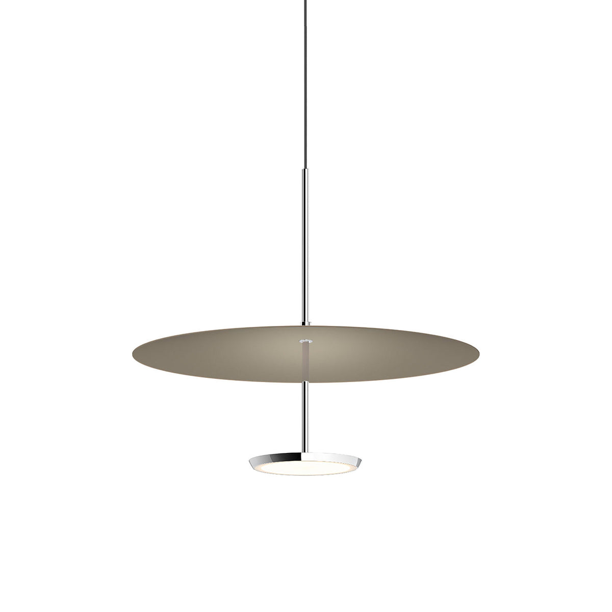 Sky Dome LED Pendant Light in Polished Aluminum Matte Taupe (Small).