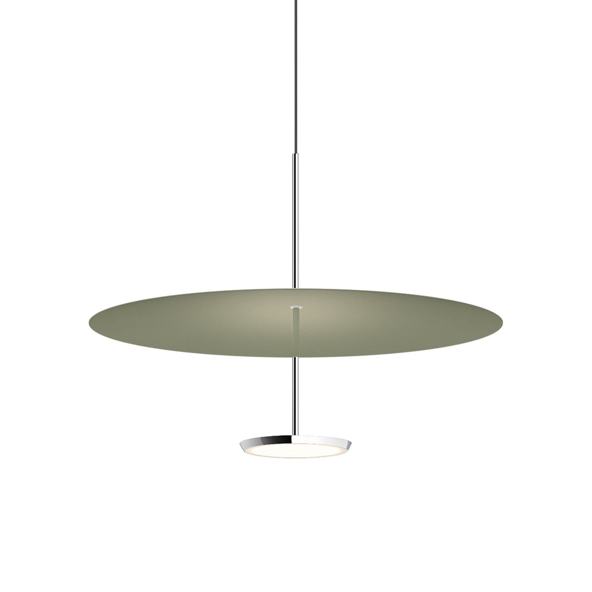 Sky Dome LED Pendant Light in Polished Aluminum Matte Moss (Medium).