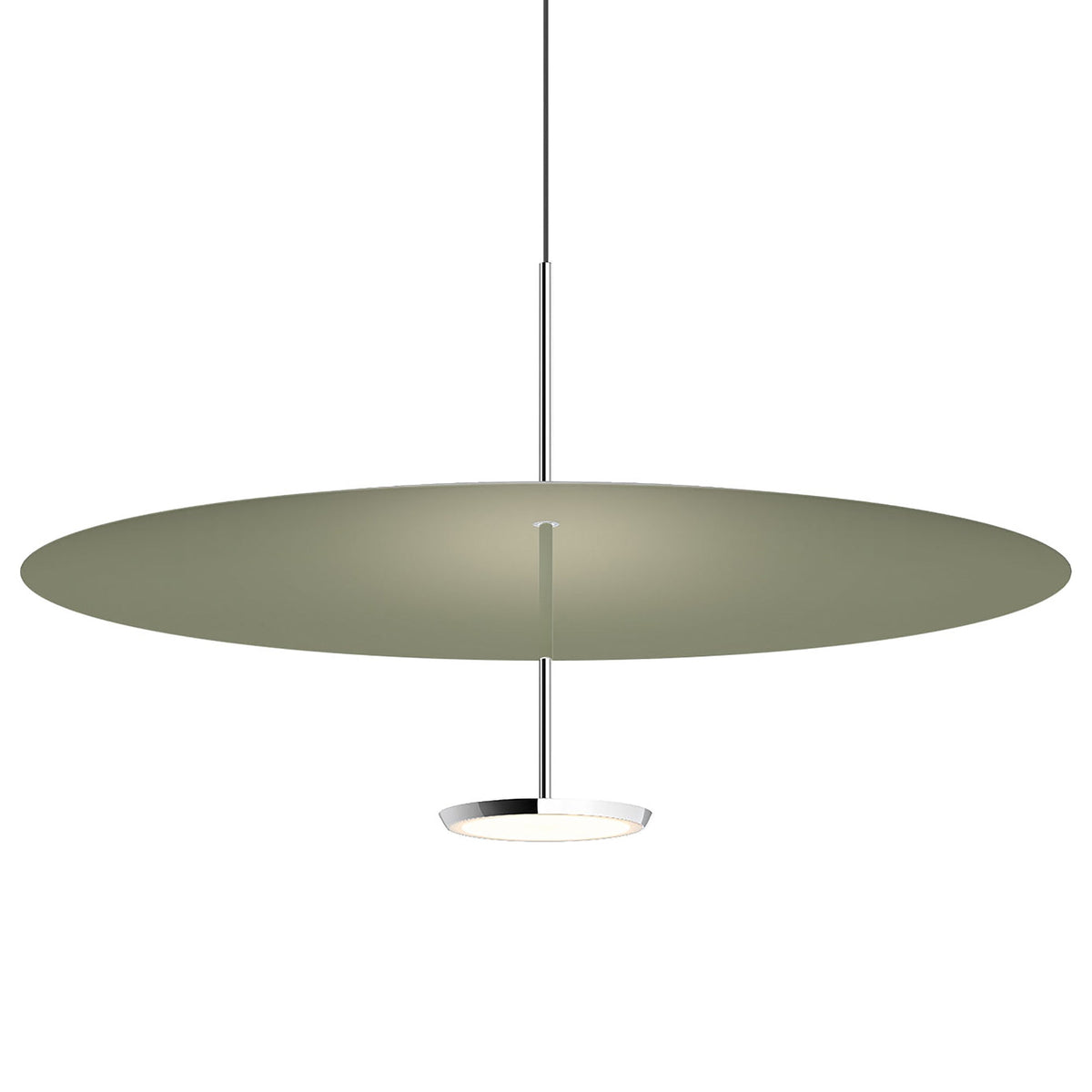 Sky Dome LED Pendant Light in Polished Aluminum Matte Moss (Large).