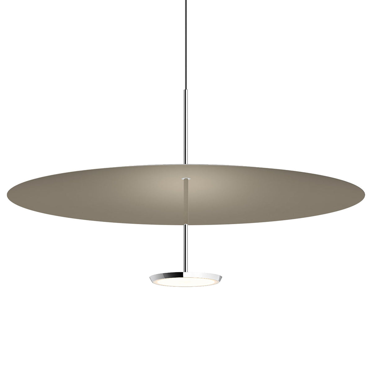 Sky Dome LED Pendant Light in Polished Aluminum Matte Taupe (Large).