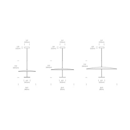 Sky Dome LED Pendant Light - line drawing.