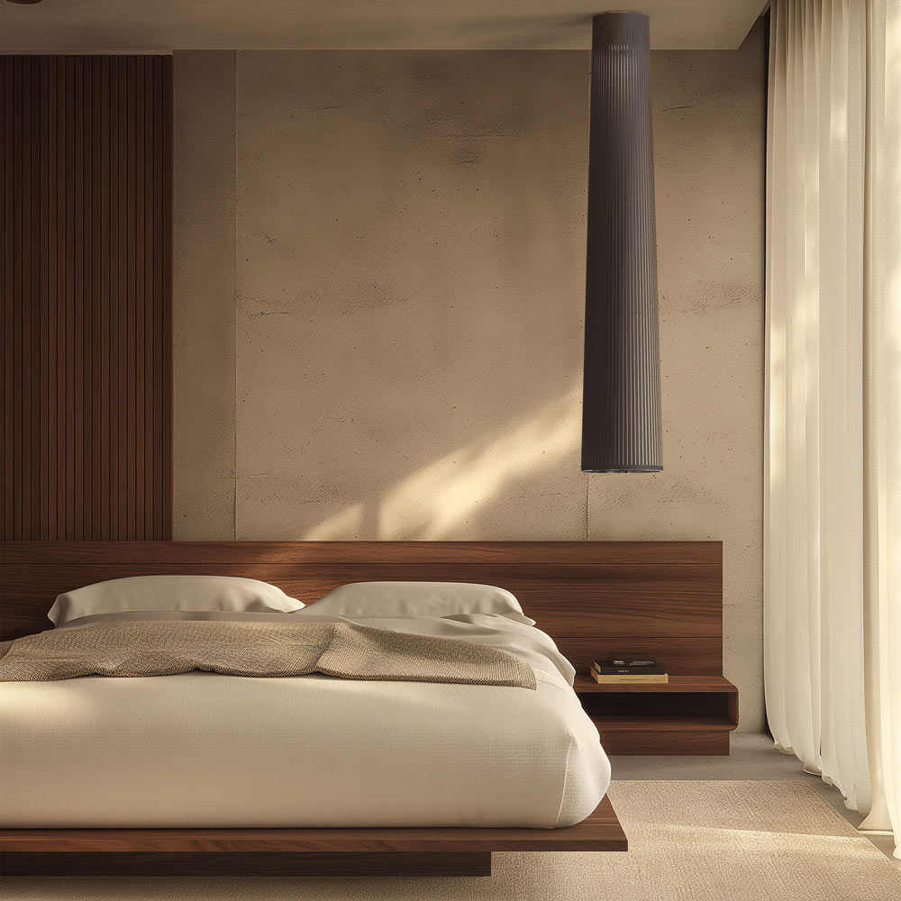Solis Flush Mount Ceiling Light in bedroom.