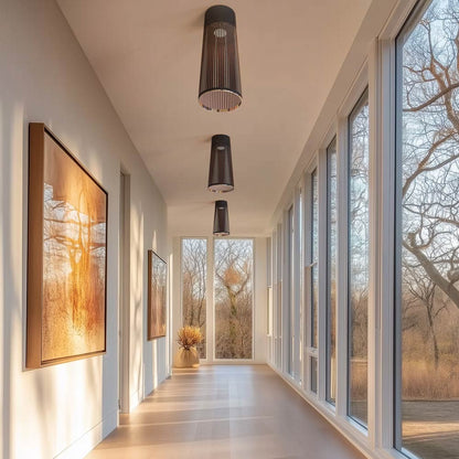 Solis Flush Mount Ceiling Light in hallway.