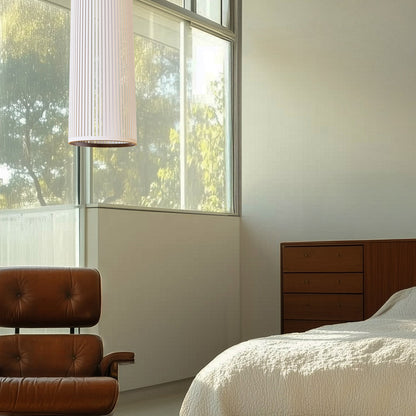 Solis Flush Mount Ceiling Light in bedroom.