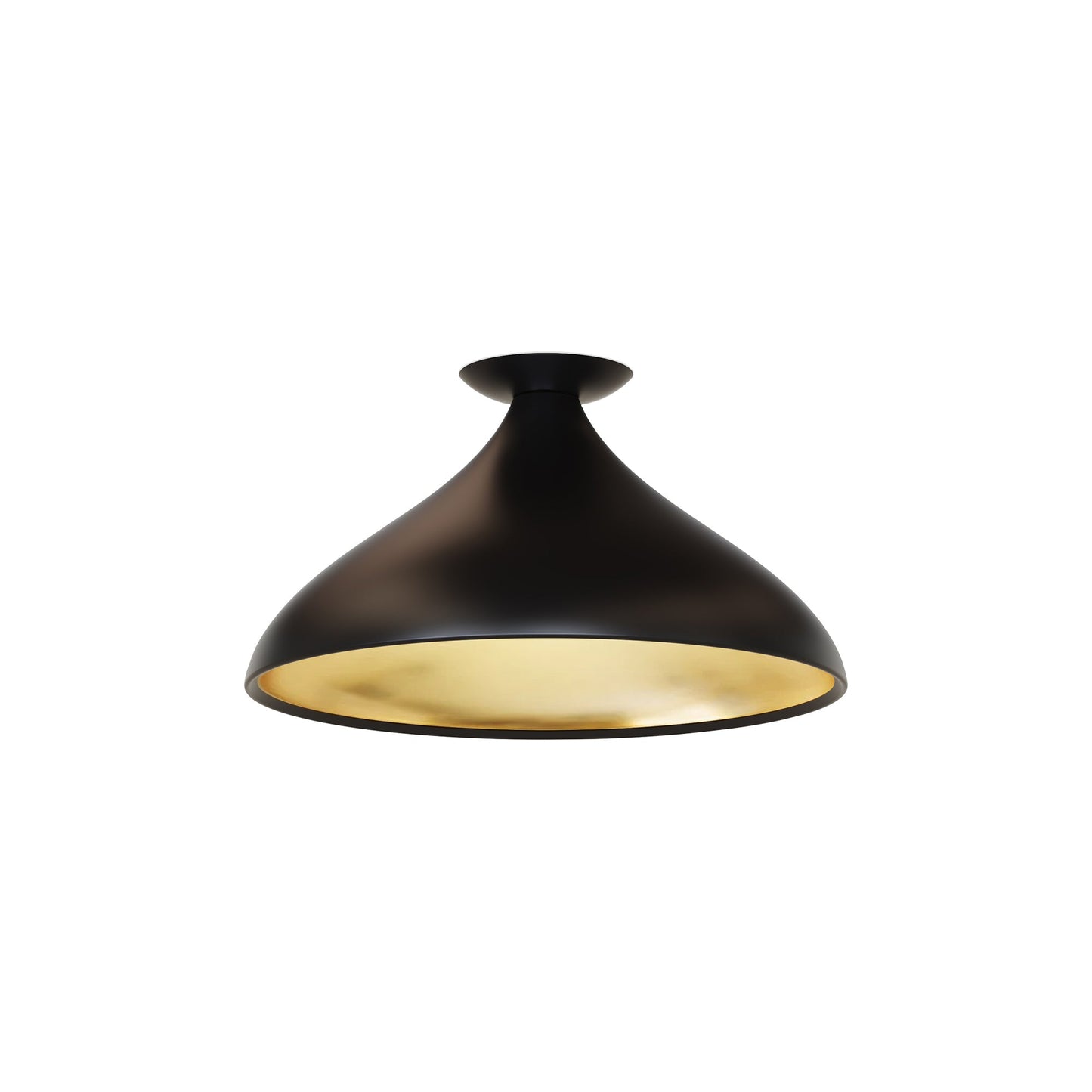 Swell LED Flush Mount Ceiling Light in Black (Wide).