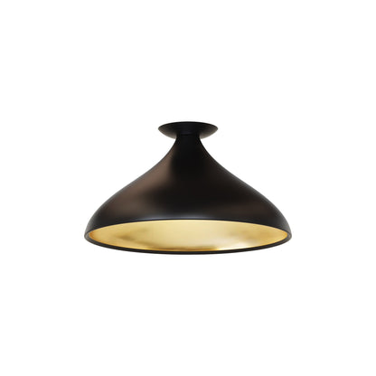 Swell LED Flush Mount Ceiling Light in Black (Wide).