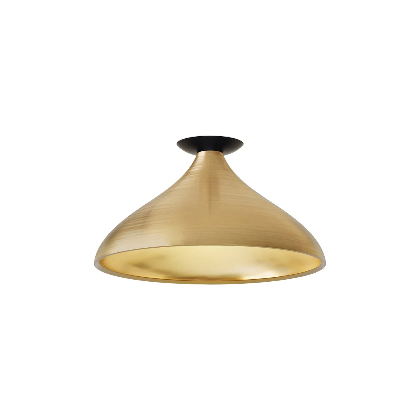 Swell LED Flush Mount Ceiling Light in Brass (Wide).