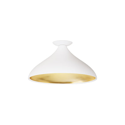 Swell LED Flush Mount Ceiling Light in White (Wide).