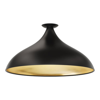 Swell LED Flush Mount Ceiling Light in Black (XL Wide).