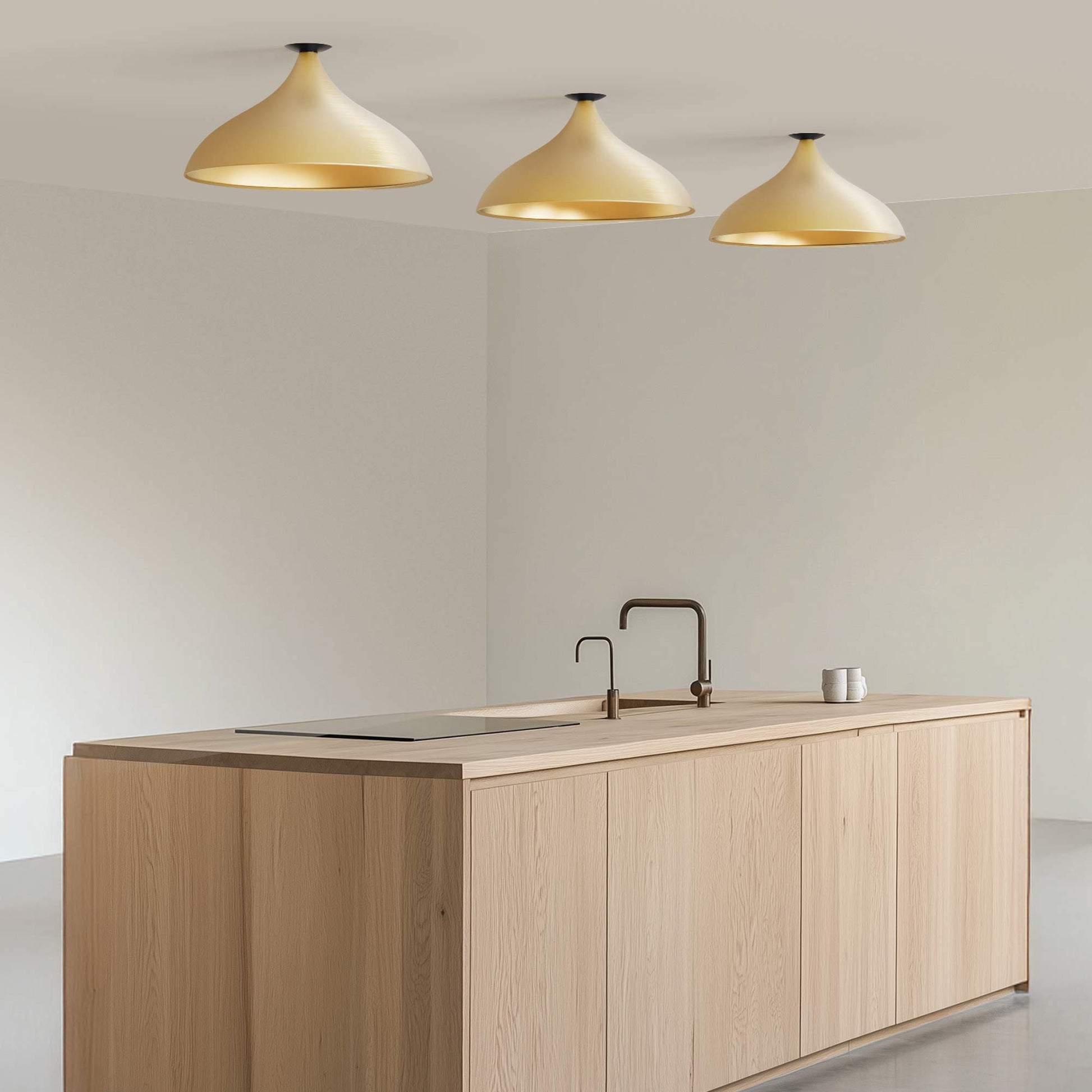 Swell LED Flush Mount Ceiling Light in kitchen.