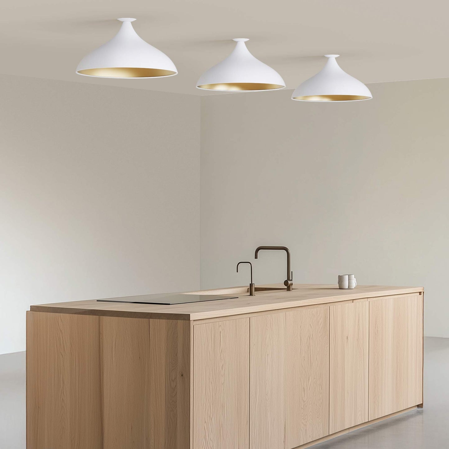 Swell LED Flush Mount Ceiling Light in kitchen.