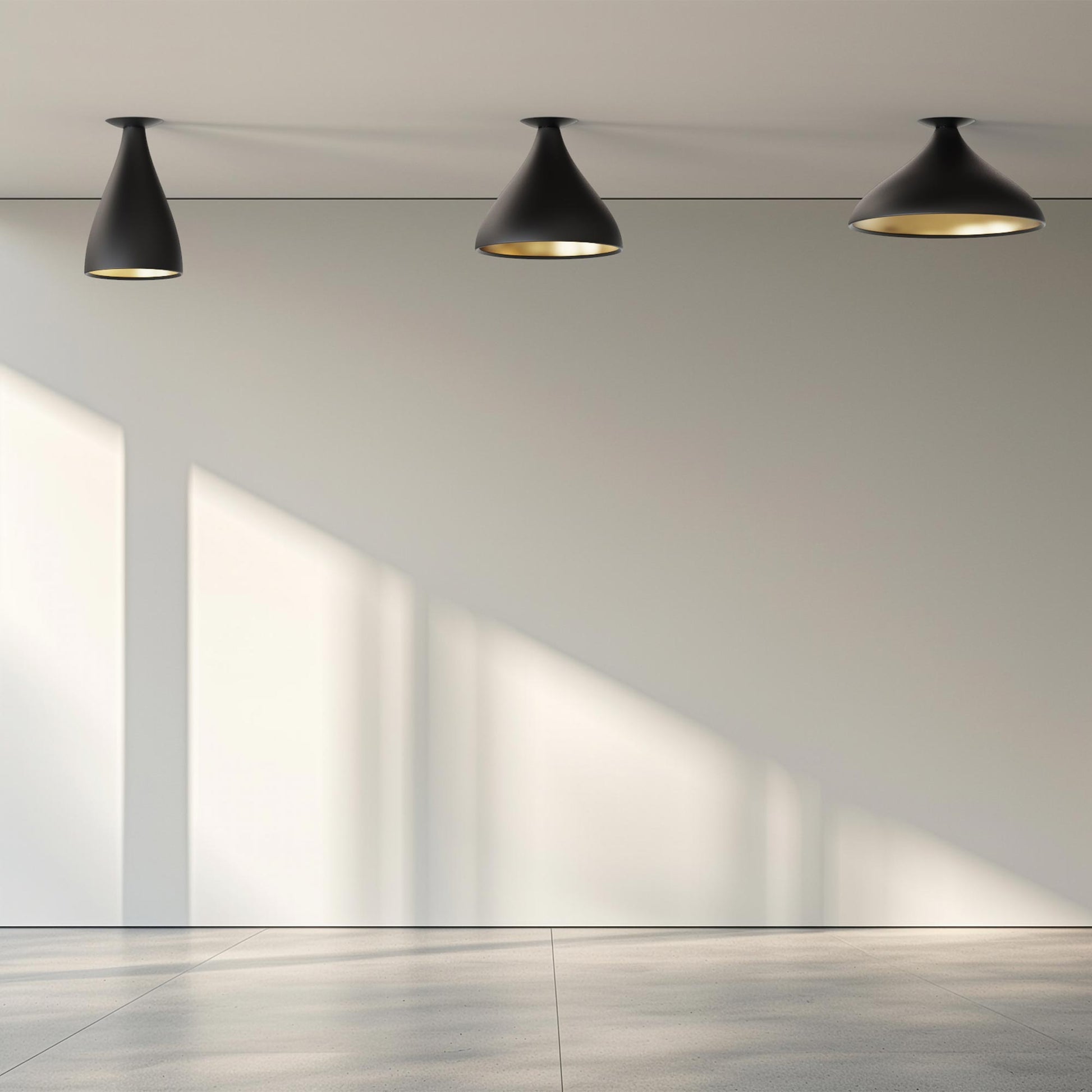 Swell LED Flush Mount Ceiling Light in display space.