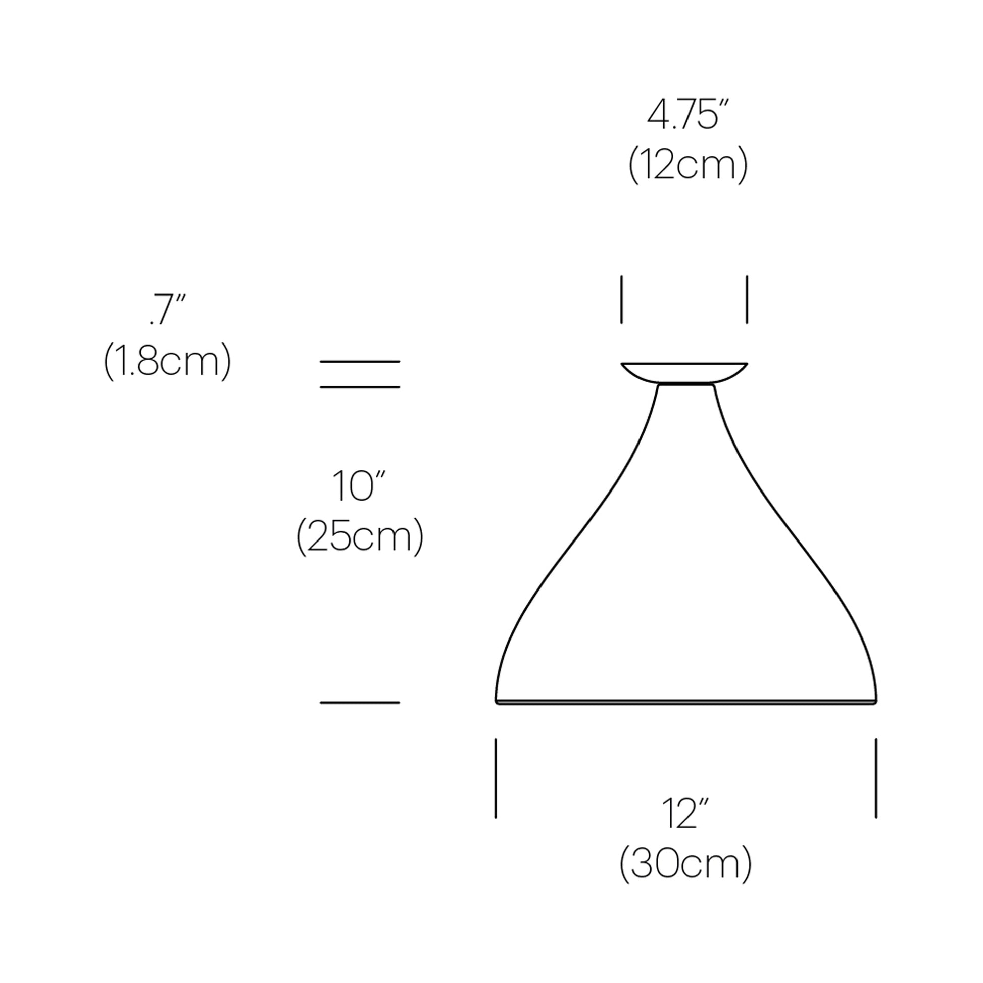 Swell LED Flush Mount Ceiling Light - line drawing.