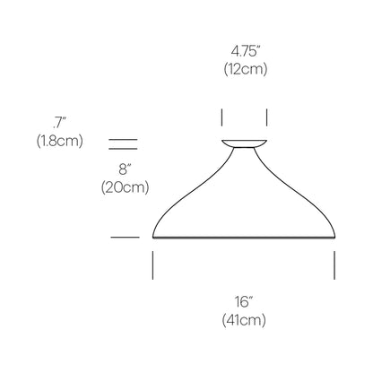 Swell LED Flush Mount Ceiling Light - line drawing.