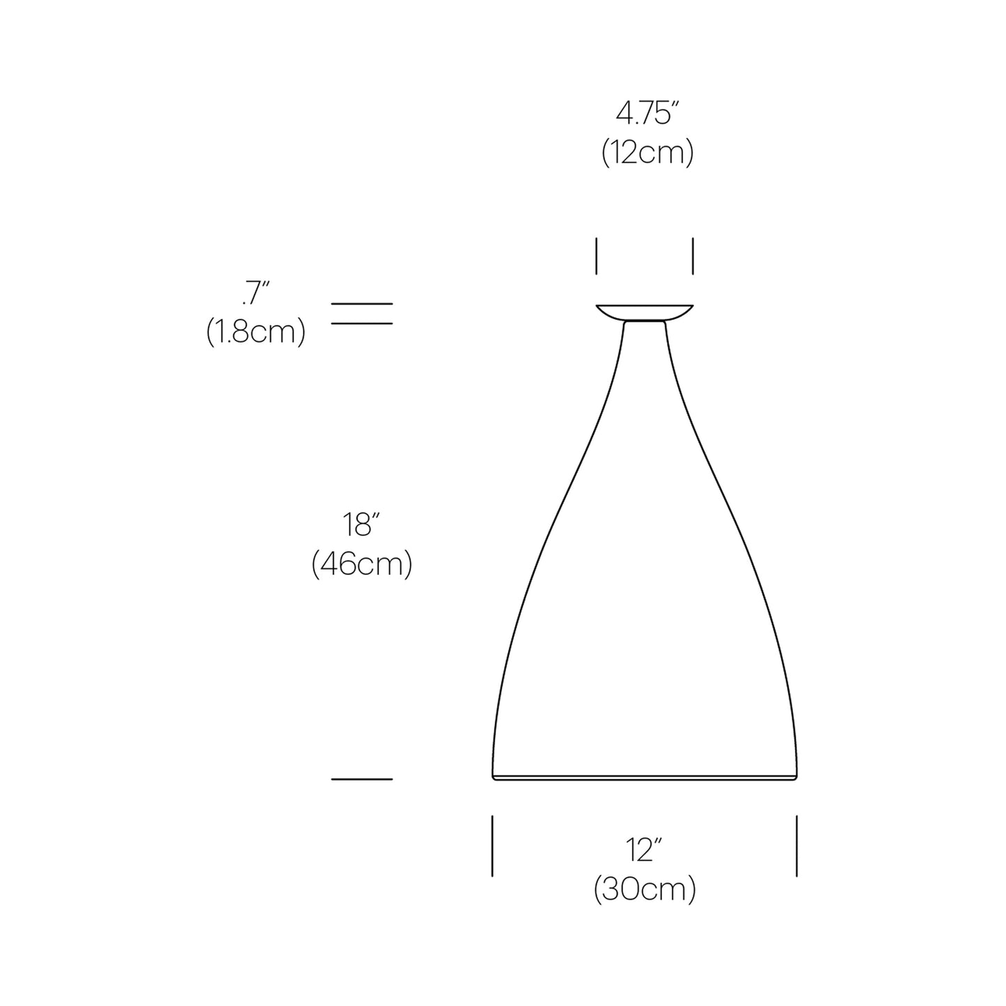 Swell LED Flush Mount Ceiling Light - line drawing.