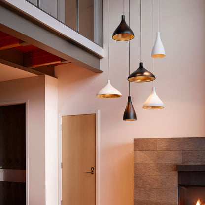 Swell LED String Pendant Light in living room.