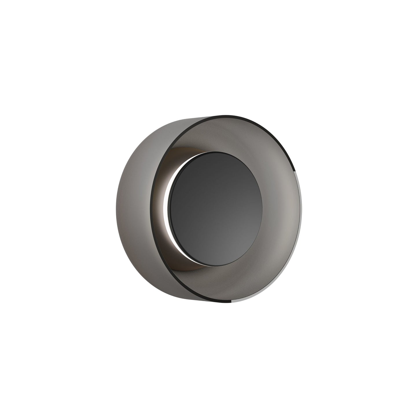 Totem LED Glass Wall Light in Black/Etched Smoke (7-Inch).