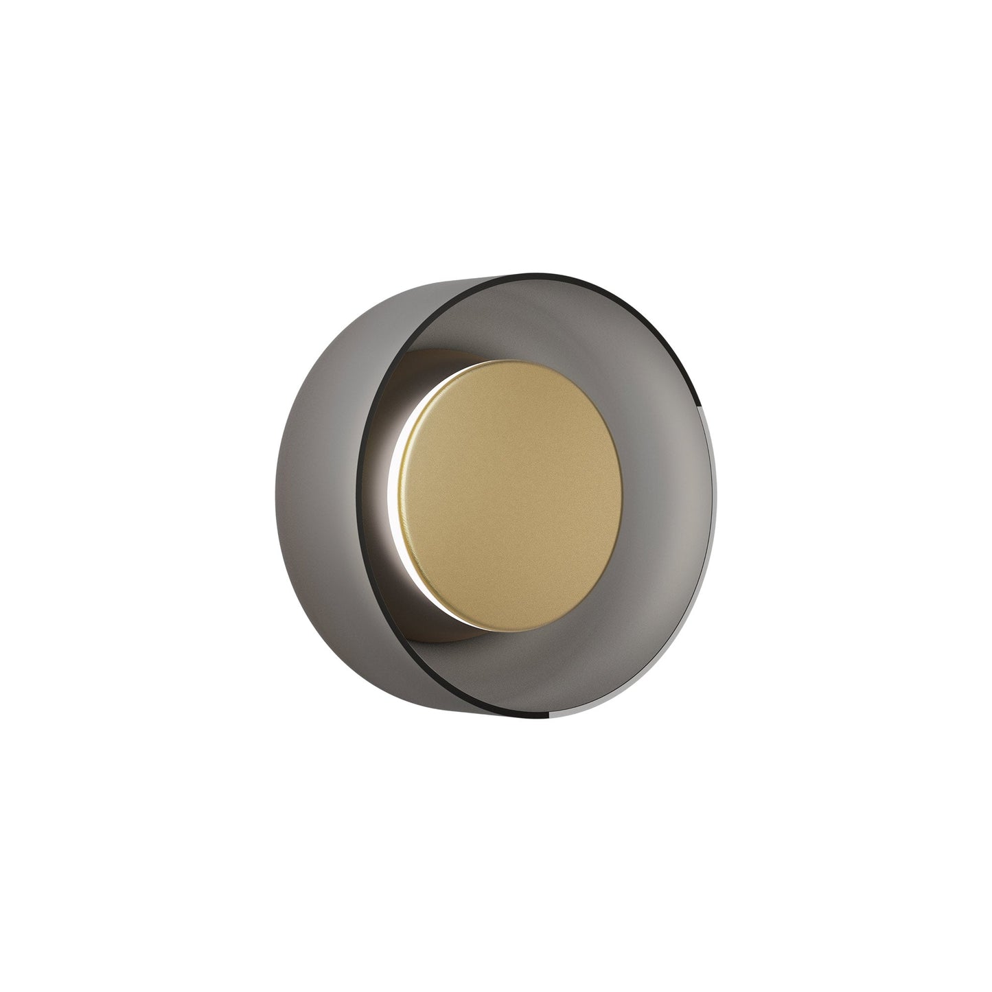 Totem LED Glass Wall Light in Black/Brass/Etched Smoke (7-Inch).