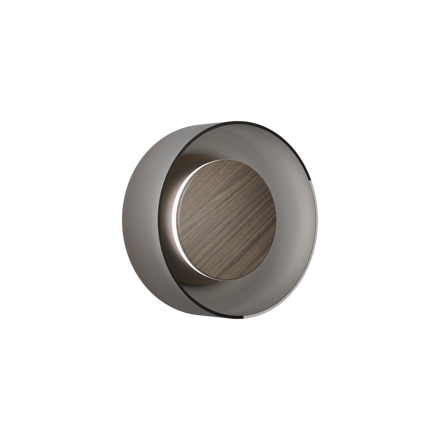 Totem LED Glass Wall Light in Black/Walnut/Etched Smoke (7-Inch).
