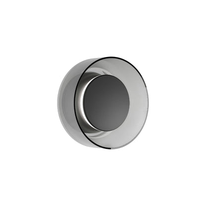 Totem LED Glass Wall Light in Black/Smoke (7-Inch).