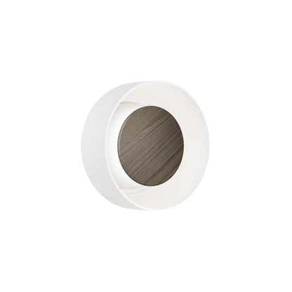 Totem LED Glass Wall Light in White/Walnut/White (7-Inch).