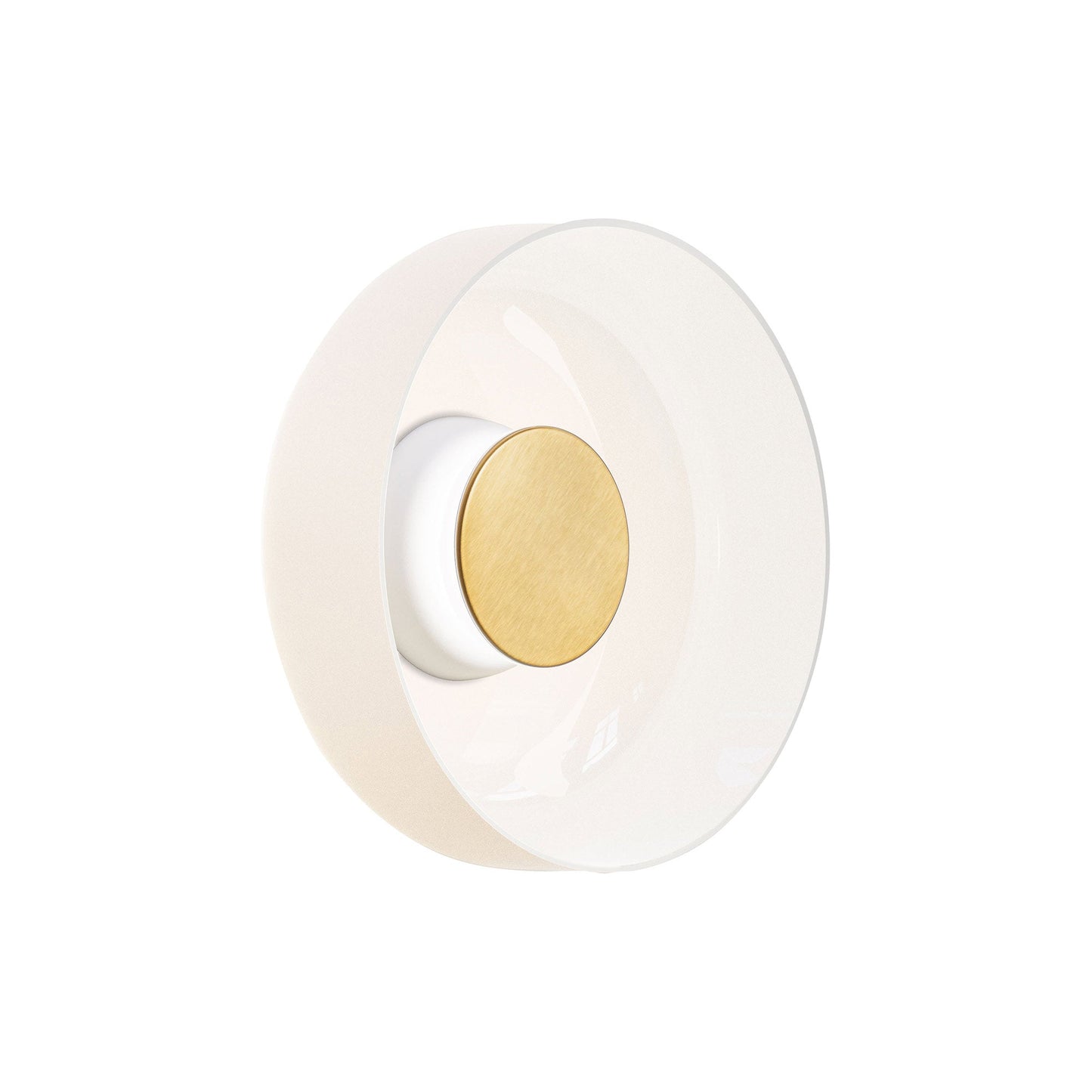 Totem LED Glass Wall Light in White/Brass/Opal (12-Inch).