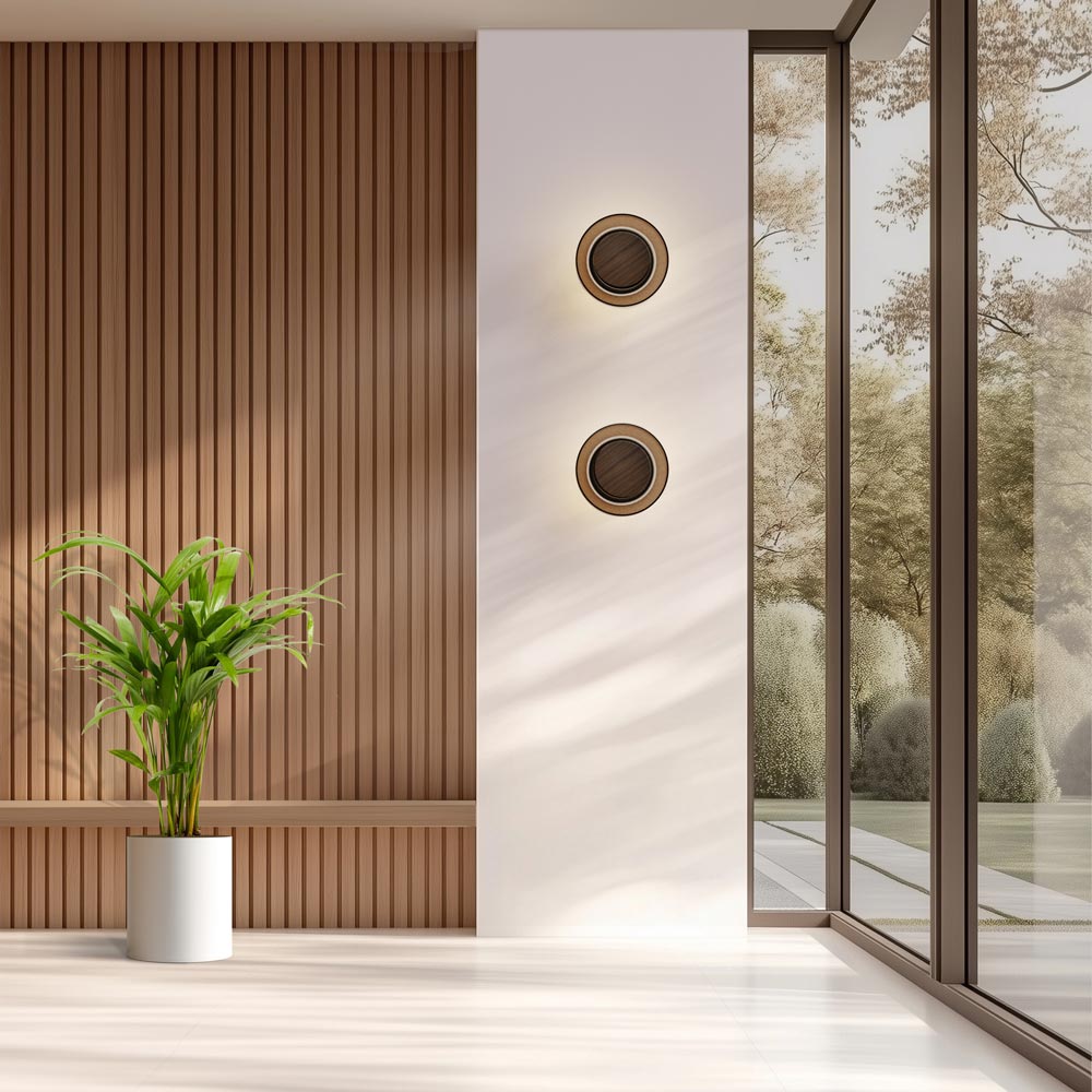 Totem LED Glass Wall Light in living room.