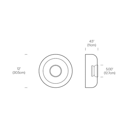 Totem LED Glass Wall Light - line drawing.