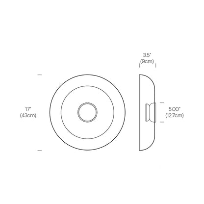 Totem LED Glass Wall Light - line drawing.