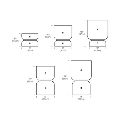 Totem LED Table Lamp - line drawing.