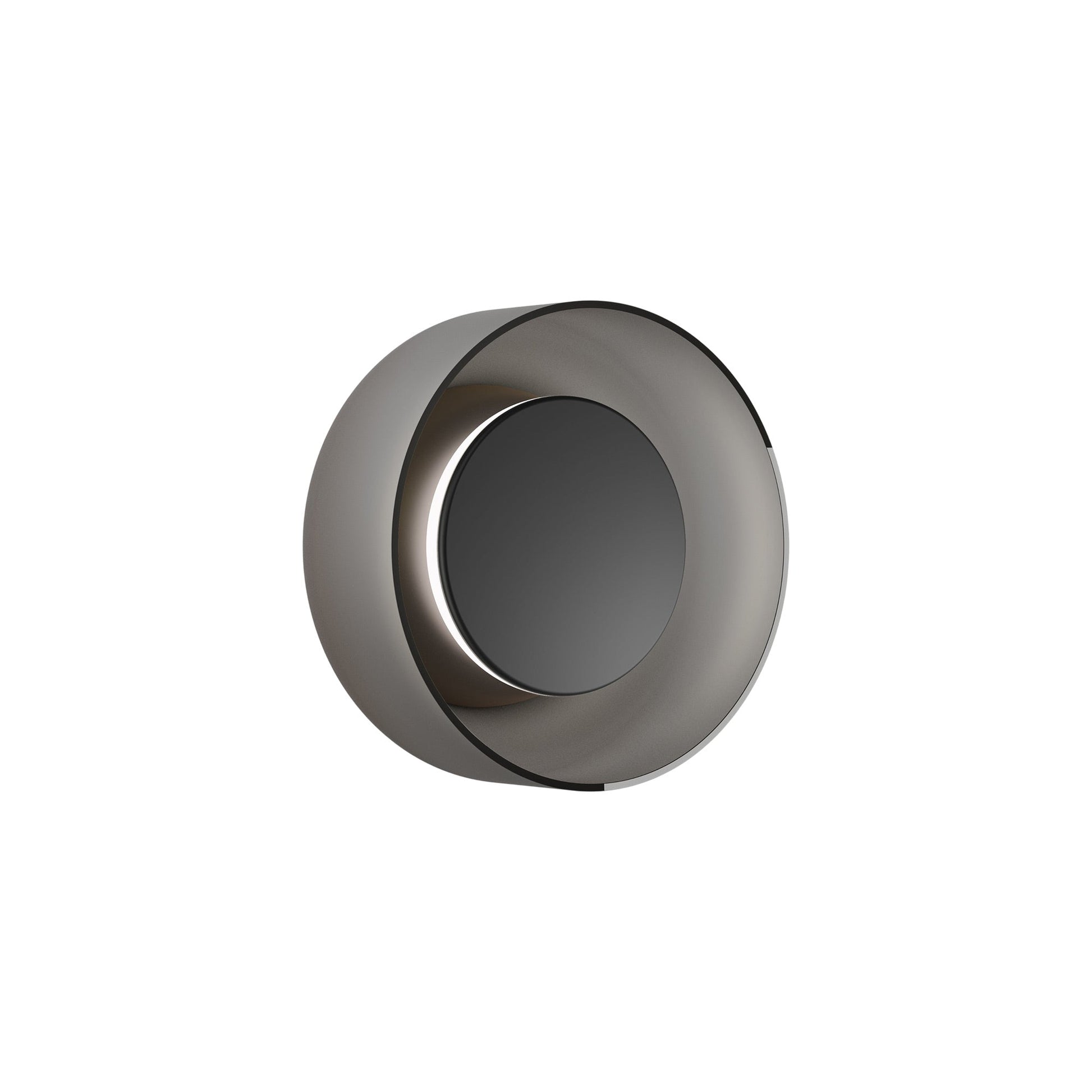 Totem LED Wall Light in Black/Black/Etched Smoke/Glass (7-Inch).