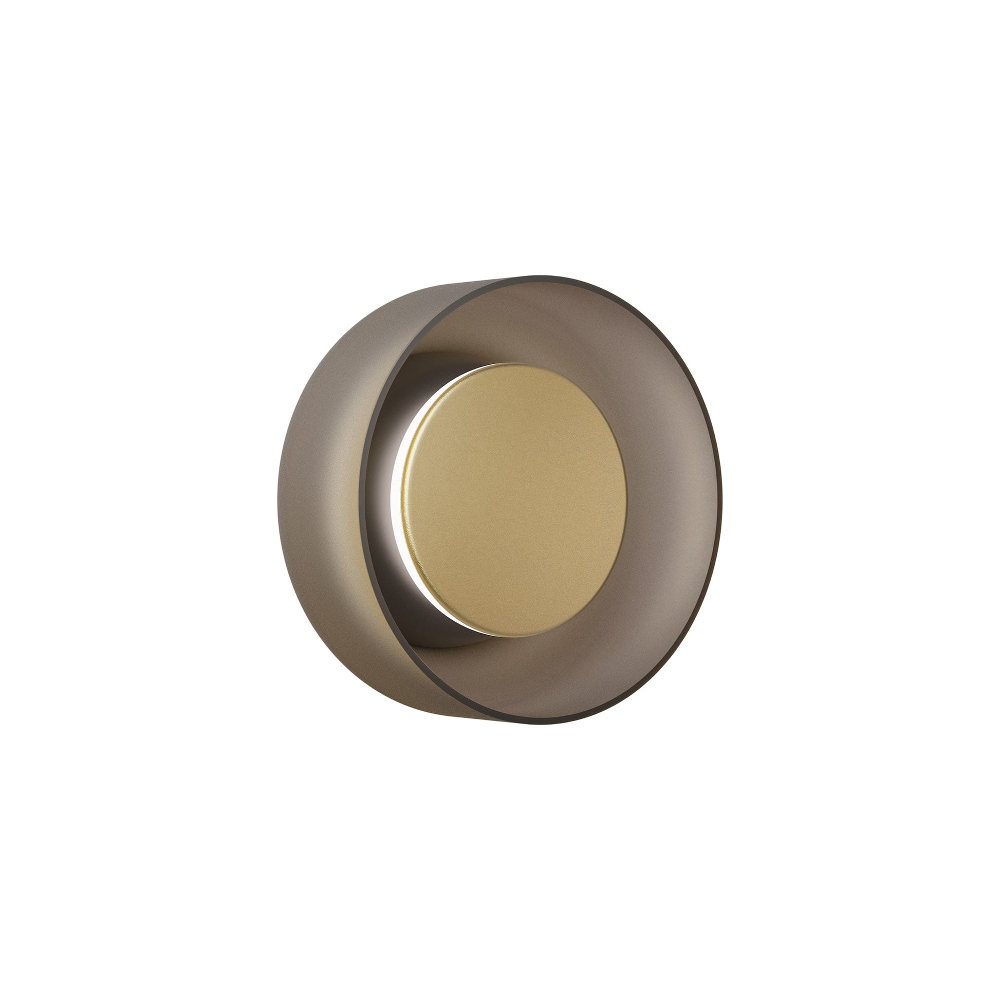 Totem LED Wall Light in Black/Brass/Amber/Glass (7-Inch).