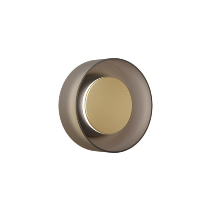 Totem LED Wall Light in Black/Brass/Amber/Glass (7-Inch).