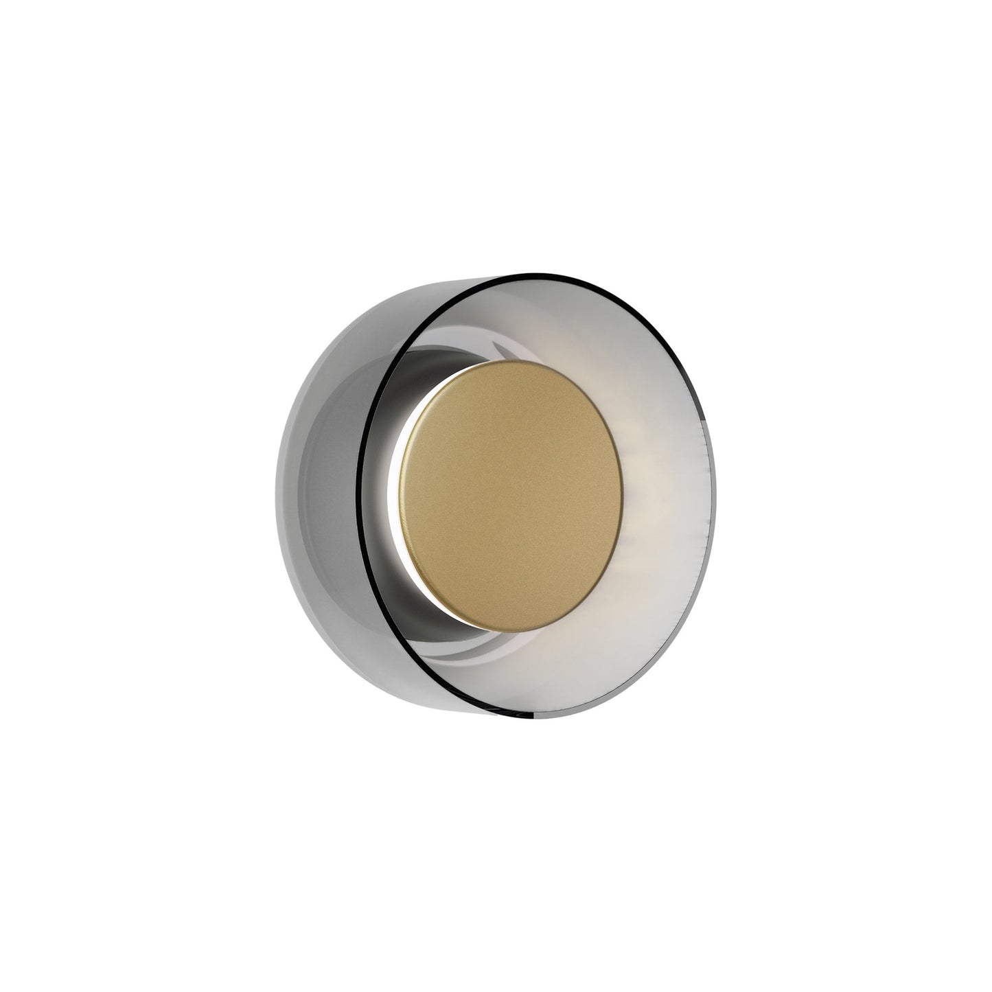 Totem LED Wall Light in Black/Brass/Smoke/Glass (7-Inch).