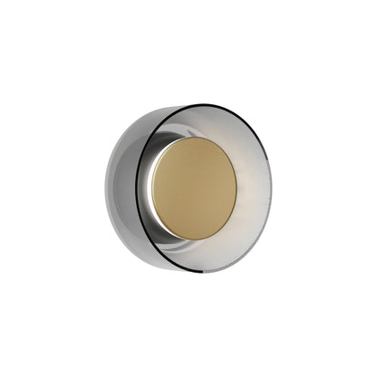 Totem LED Wall Light in Black/Brass/Smoke/Glass (7-Inch).