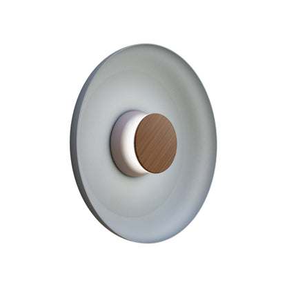 Totem LED Wall Light in Grey/Walnut/Blue/Metal (15-Inch).