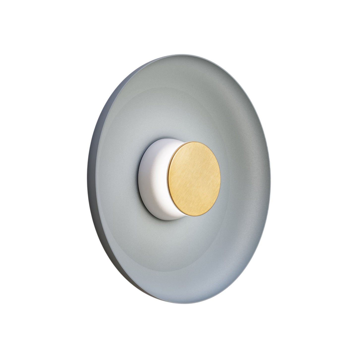Totem LED Wall Light in White/Brass/Blue/Metal (15-Inch).
