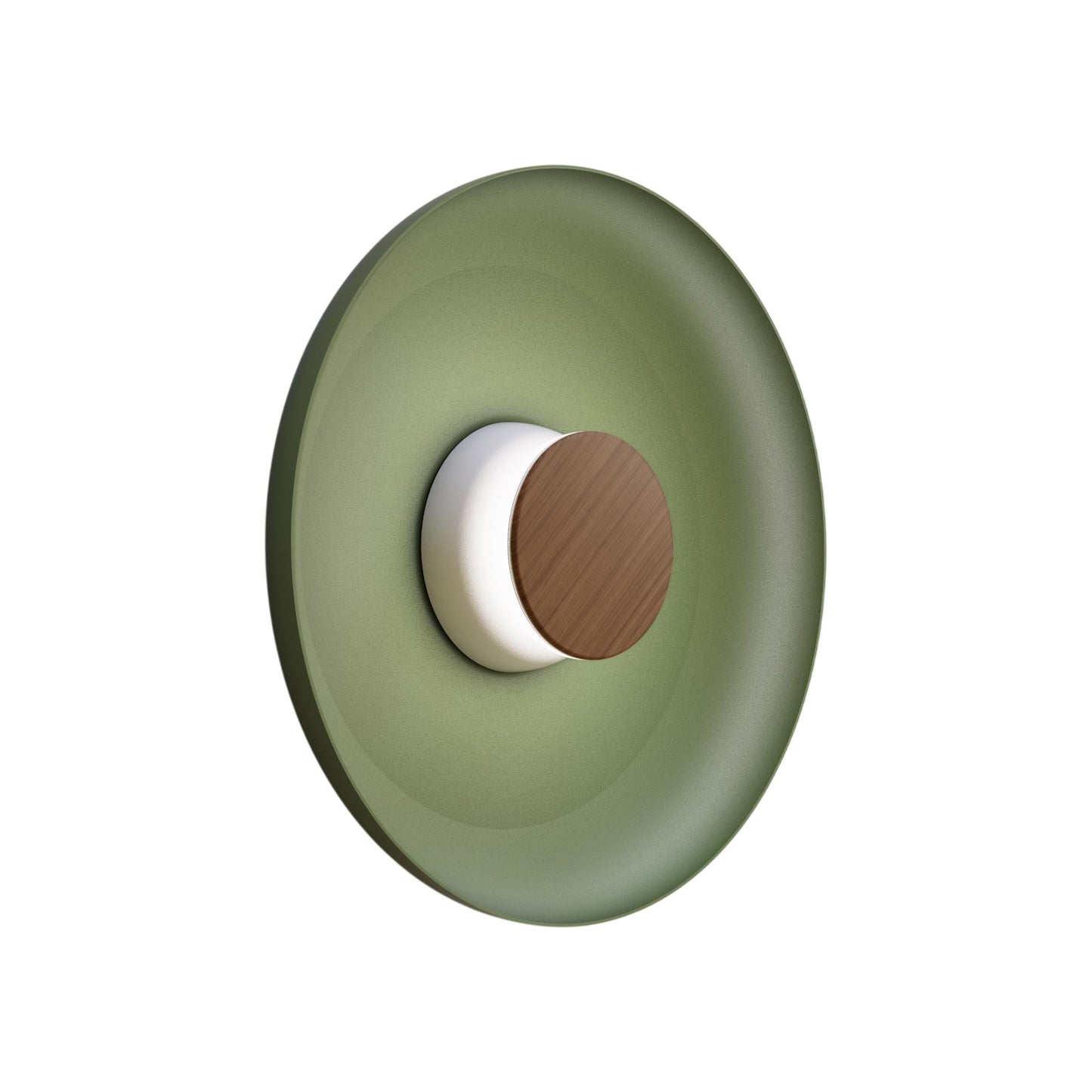Totem LED Wall Light in White/Walnut/Forest Green/Metal (15-Inch).