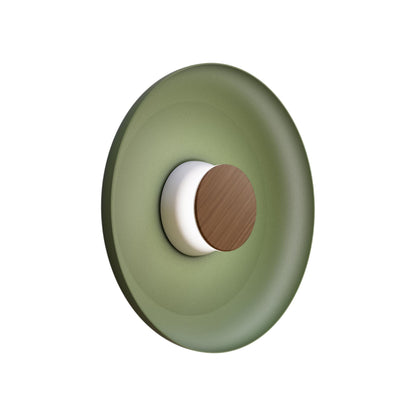 Totem LED Wall Light in White/Walnut/Forest Green/Metal (15-Inch).