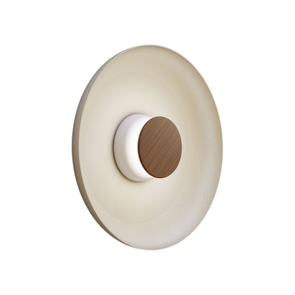 Totem LED Wall Light in White/Walnut/White/Metal (15-Inch).