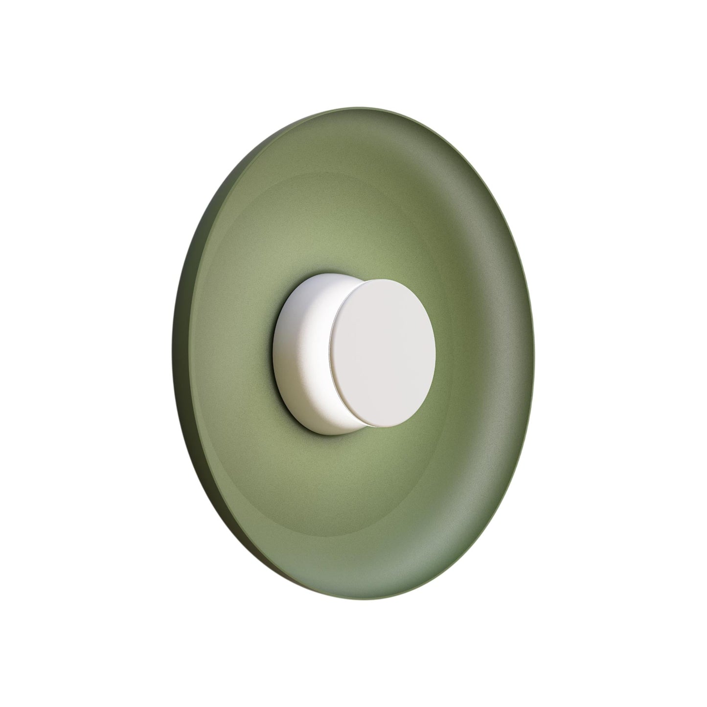 Totem LED Wall Light in White/White/Forest Green/Metal (15-Inch).
